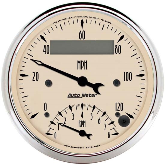 Auto Meter 1881 Antique Beige Air-Core Tach/Speedometer Combo Gauge