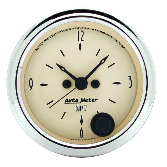 AutoMeter 1885 Antique Beige Quartz Clock Gauge