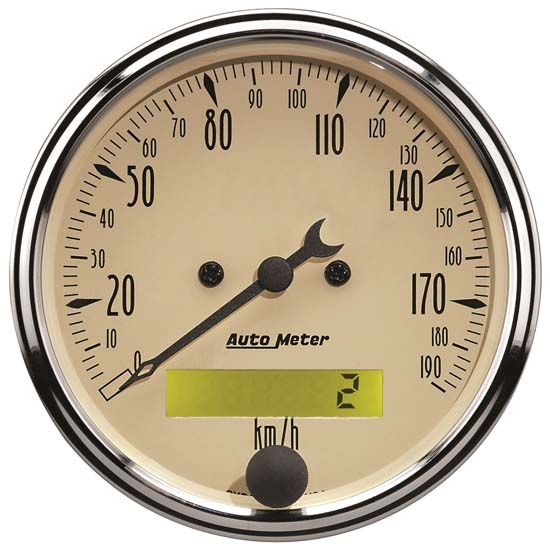 Auto Meter 1887-M Antique Beige Air-Core Speedometer Gauge