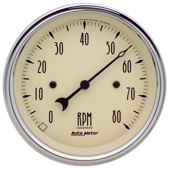 Auto Meter 1890 Antique Beige Air-Core In-Dash Tachometer Gauge