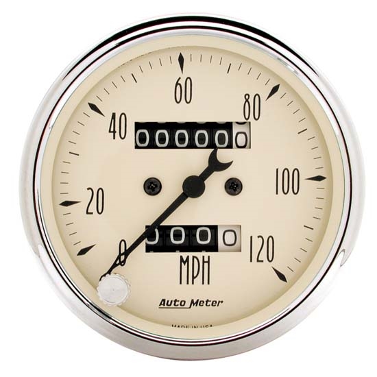 Auto Meter 1896 Antique Beige Mechanical Speedometer Gauge