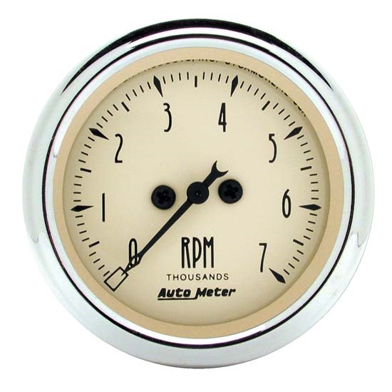 Auto Meter 1897 Antique Beige Air-Core In-Dash Tachometer Gauge