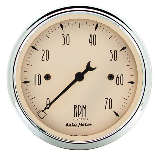 Auto Meter 1898 Antique Beige Air-Core In-Dash Tachometer Gauge