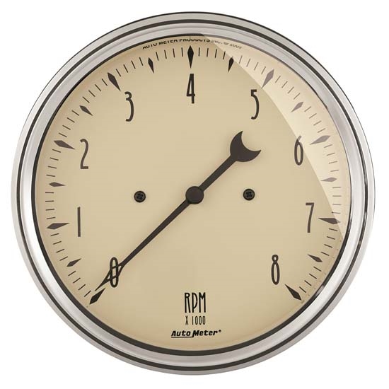 Auto Meter 1899 Antique Beige Air-Core In-Dash Tachometer Gauge
