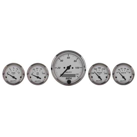 Auto Meter 1902 American Platinum 5 Piece Gauge Kit