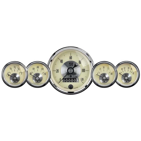 Auto Meter 2002 Prestige Antique Ivory 5 Piece Gauge Kit