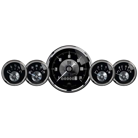 Auto Meter 2003 Prestige Black Diamond 5 Piece Gauge Set