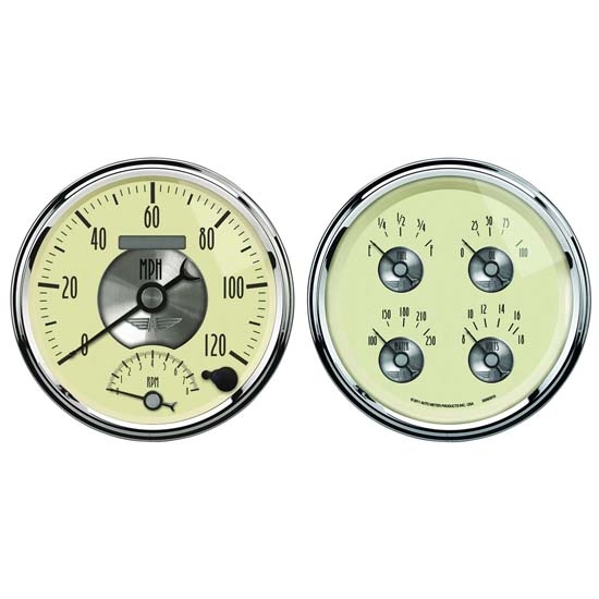 Auto Meter 2004 Prestige Antique Ivory Air-Core 2 Piece Gauge Kit