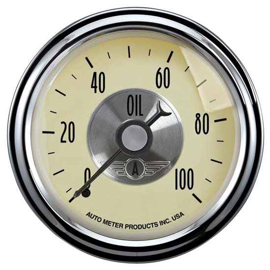 Auto Meter 2021 Prestige Antique Ivory Mechanical Oil Pressure Gauge