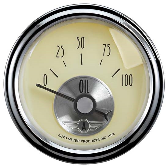 Auto Meter 2027 Prestige Antique Ivory Air-Core Oil Pressure Gauge