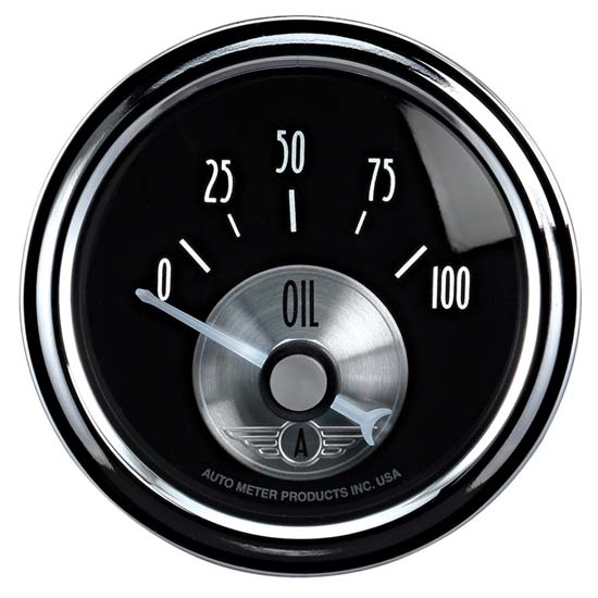 Auto Meter 2028 Prestige Black Diamond Air-Core Oil Pressure Gauge