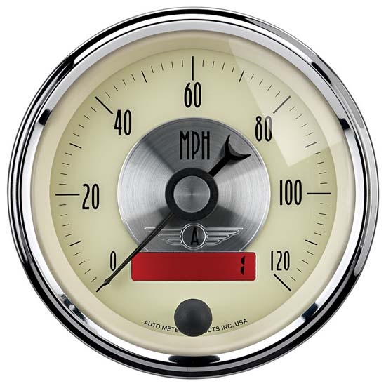 Auto Meter 2087 Prestige Antique Ivory Air-Core Speedometer, 3-3/8 In.