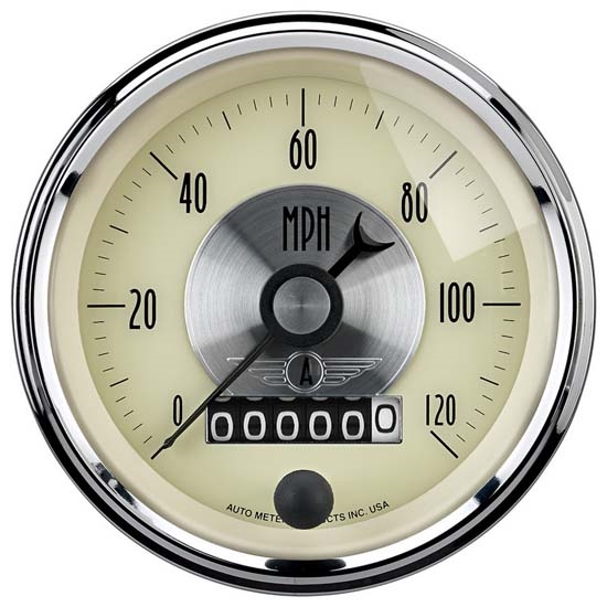 Auto Meter 2089 Prestige Antique Ivory Air-Core Speedometer, 3-3/8 In.