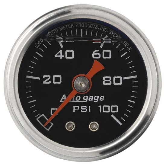 Auto Meter 2174 Auto Gage Mechanical Pressure Gauge, 1-1/2 Inch, 0-100