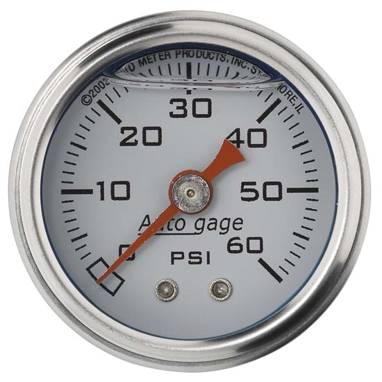 Auto Meter 2176 Auto Gage Mechanical Pressure Gauge, 1-1/2 Inch, 0-60