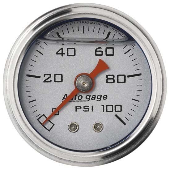 Auto Meter 2180 Auto Gage Mechanical Pressure Gauge, 1-1/2 Inch, 0-100