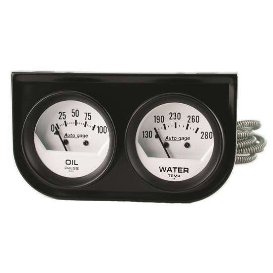 Auto Meter 2323 Auto Gage Mechanical 2 Gauge Console, Oil/Water
