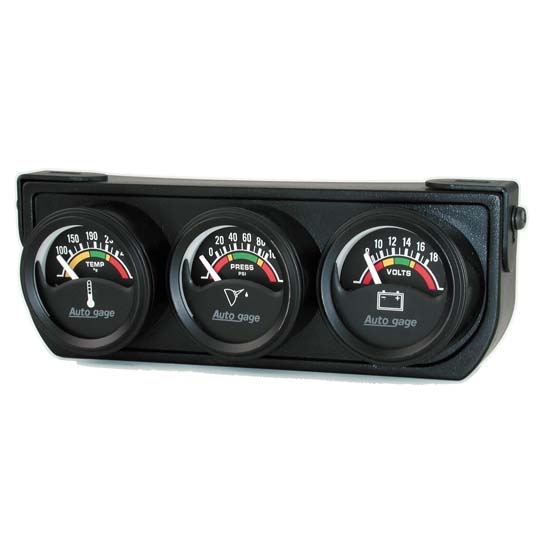 Auto Meter 2391 Auto Gage 3 Gauge Console, Oil/Volt/Water