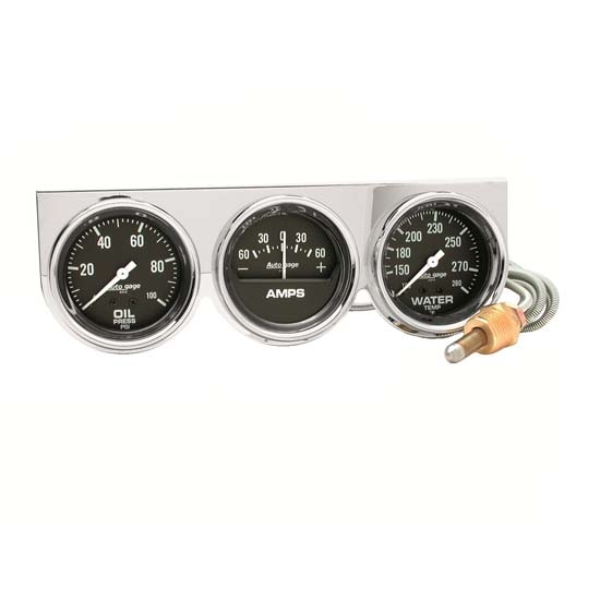 AutoMeter 2395 Auto Gage 3 Gauge Console, Oil/Amp/Water