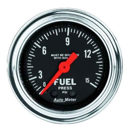 Auto Meter 2413 Traditional Chrome Mech Fuel Pressure w/Isolator Gauge