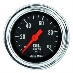 AutoMeter 2421 Traditional Chrome Mechanical Oil Press. Gauge