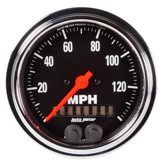 Auto Meter 2480 Traditional Chrome Speedometer, 3-3/8, 0-140 MPH, Flat