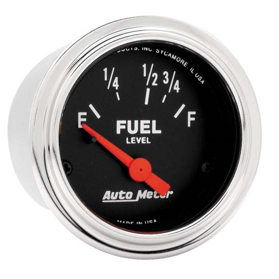 Auto Meter 2515 Traditional Chrome Air-Core Fuel Level Gauge, 2-1/16