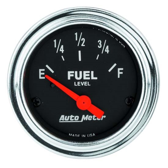 Auto Meter 2517 Traditional Chrome Air-Core Fuel Level Gauge, 2-1/16