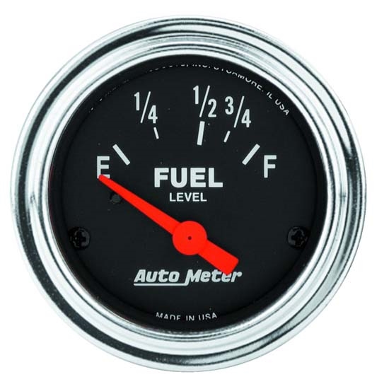 Auto Meter 2518 Traditional Chrome Air-Core Fuel Level Gauge, 2-1/16