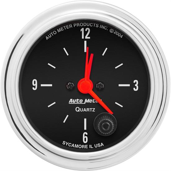 AutoMeter 2585 Traditional Chrome Quartz Clock Gauge, 2-1/16 Inch