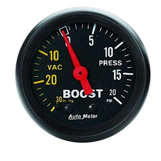 Auto Meter 2601 Z-Series Mechanical Boost/Vacuum Gauge, 2-1/16 Inch