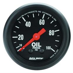 AutoMeter 2604 Z-Series Mechanical Oil Press. Gauge,100PSI,2-1/16