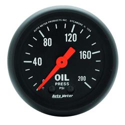 AutoMeter 2605 Z-Series Mechanical Oil Press. Gauge,200PSI,2-1/16