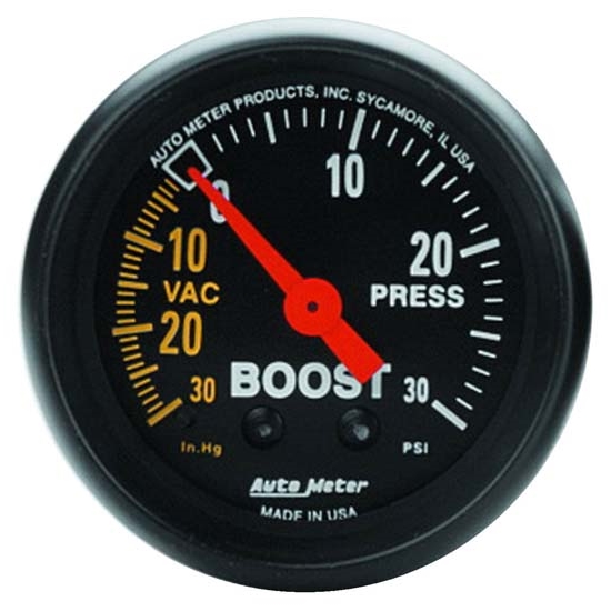Auto Meter 2614 Z-Series Mechanical Boost/Vacuum Gauge, 2-1/16 Inch