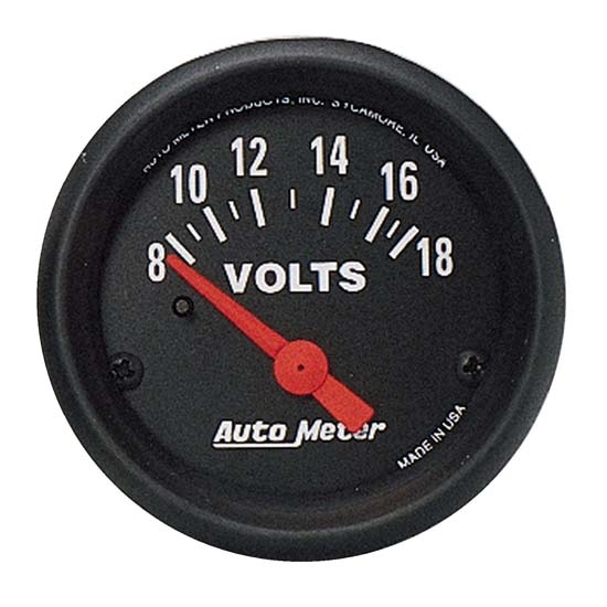 Auto Meter 2645 Z-Series Air-Core Voltmeter Gauge, 2-1/16 Inch