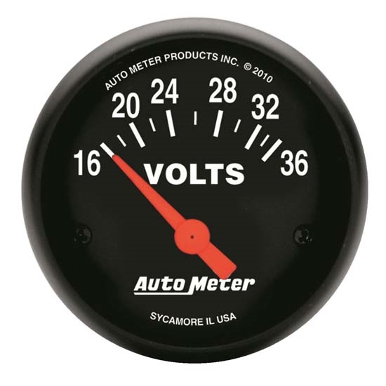 Auto Meter 2651 Z-Series Air-Core Voltmeter Gauge, 2-1/16 Inch
