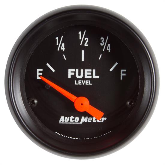 Auto Meter 2652 Z-Series Fuel Level Gauge, 2-1/16, 73/10 Ohm, Flat Lens