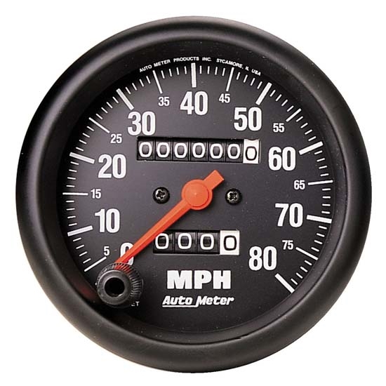 AutoMeter 2690 Z-Series Mechanical Speedometer, 80 MPH,3-3/8 Inch