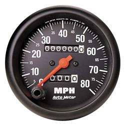 AutoMeter 2690 Z-Series Mechanical Speedometer, 80 MPH,3-3/8 Inch