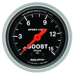 AutoMeter 3302 Sport-Comp Mechanical Boost Gauge, 15 PSI, 2-1/16
