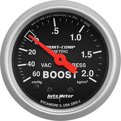AutoMeter 3303-J Sport-Comp Mechanical Boost/Vacuum Gauge