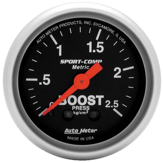 Auto Meter 3304-J Sport-Comp Mechanical Boost/Vacuum Gauge