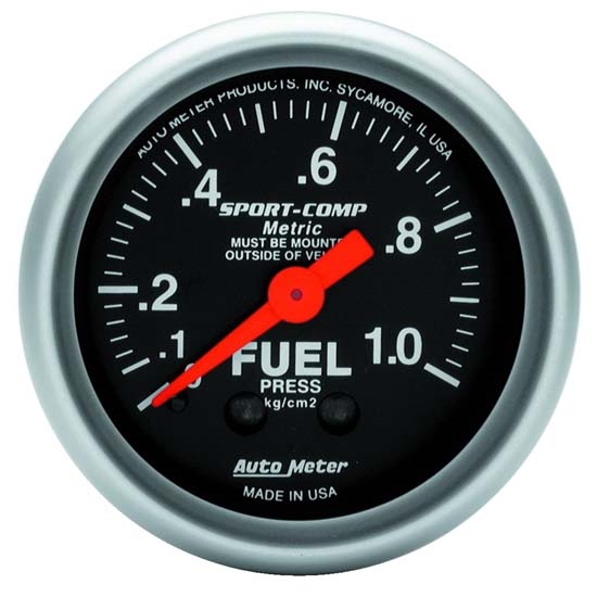 Auto Meter 3311-J Sport-Comp Mechanical Fuel Pressure Gauge