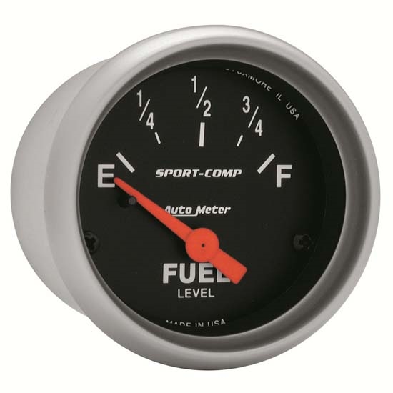 Auto Meter 3314 Sport-Comp Air-Core Electric Fuel Level Gauge, 2-1/16