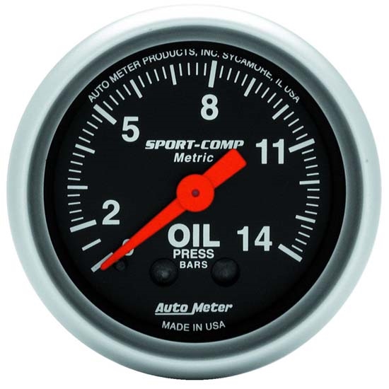 Auto Meter 3322-J Sport-Comp Mechanical Oil Pressure Gauge