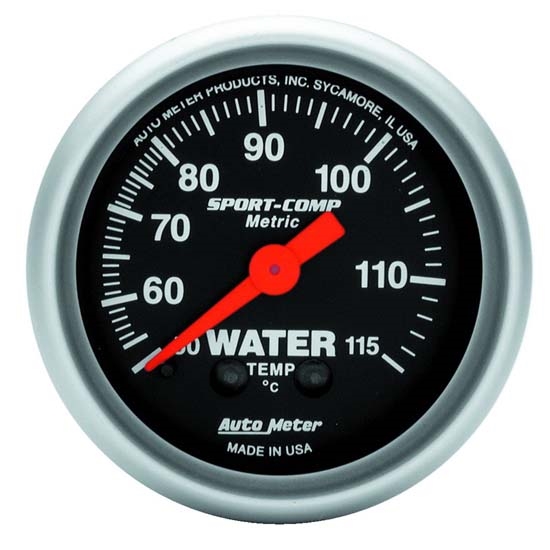 Auto Meter 3332-M Sport-Comp Mechanical Water Temperature Gauge