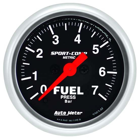 AutoMeter 3363-M Sport-Comp Digi. StepperMotor Fuel Press. Gauge