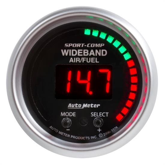 Auto Meter 3397 Sport-Comp Air/Fuel Ratio Gauge, 2-1/16, 6:1-20:1, Flat
