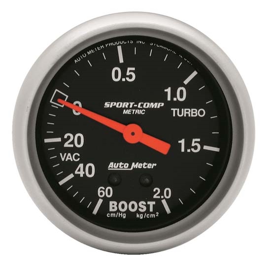 Auto Meter 3401-J Sport-Comp Mechanical Boost/Vacuum Gauge