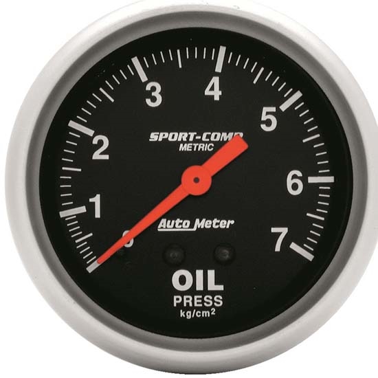 Auto Meter 3421-J Sport-Comp Mechanical Oil Pressure Gauge, 2-5/8 Inch